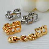 B metal chain earrings