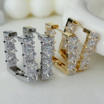 Pave zircon square hoop