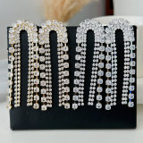 Pave long zircon party earrings