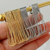 Bead chain tassel earrings