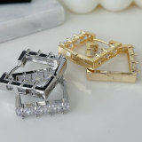 Pave zircon square hoop