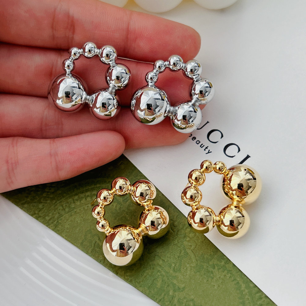 Metal ball earrings