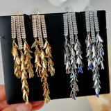 Leaf tassel earrings
