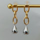 Silver water drop chain earrings