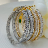 Big zircon chunky hoop 2inch