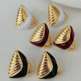 Triangle enamel earrings