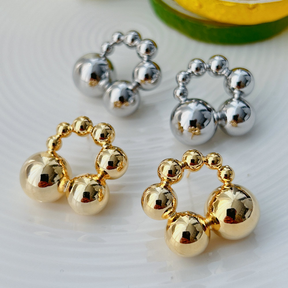 Metal ball earrings