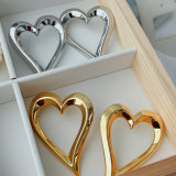 Chunky metal heart earrings