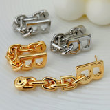 B metal chain earrings