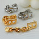 B metal chain earrings