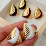 Triangle enamel earrings