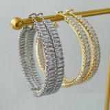Big zircon chunky hoop 2inch