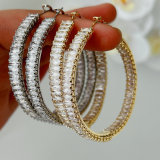 Big zircon chunky hoop 2inch