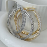 Big zircon chunky hoop 2inch