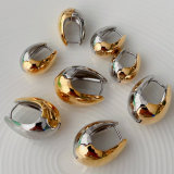 Double silver and gold drop earrings