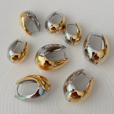 Double silver and gold drop earrings