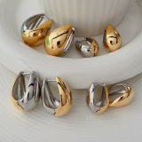 Double silver and gold drop earrings