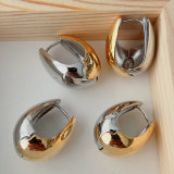 Double silver and gold drop earrings