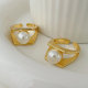 Fashion metal pearl ring