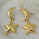 Metal moon star pendant earrings