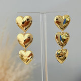 Metal heart long earrings