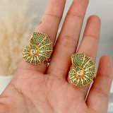 Pave green Conch Ring