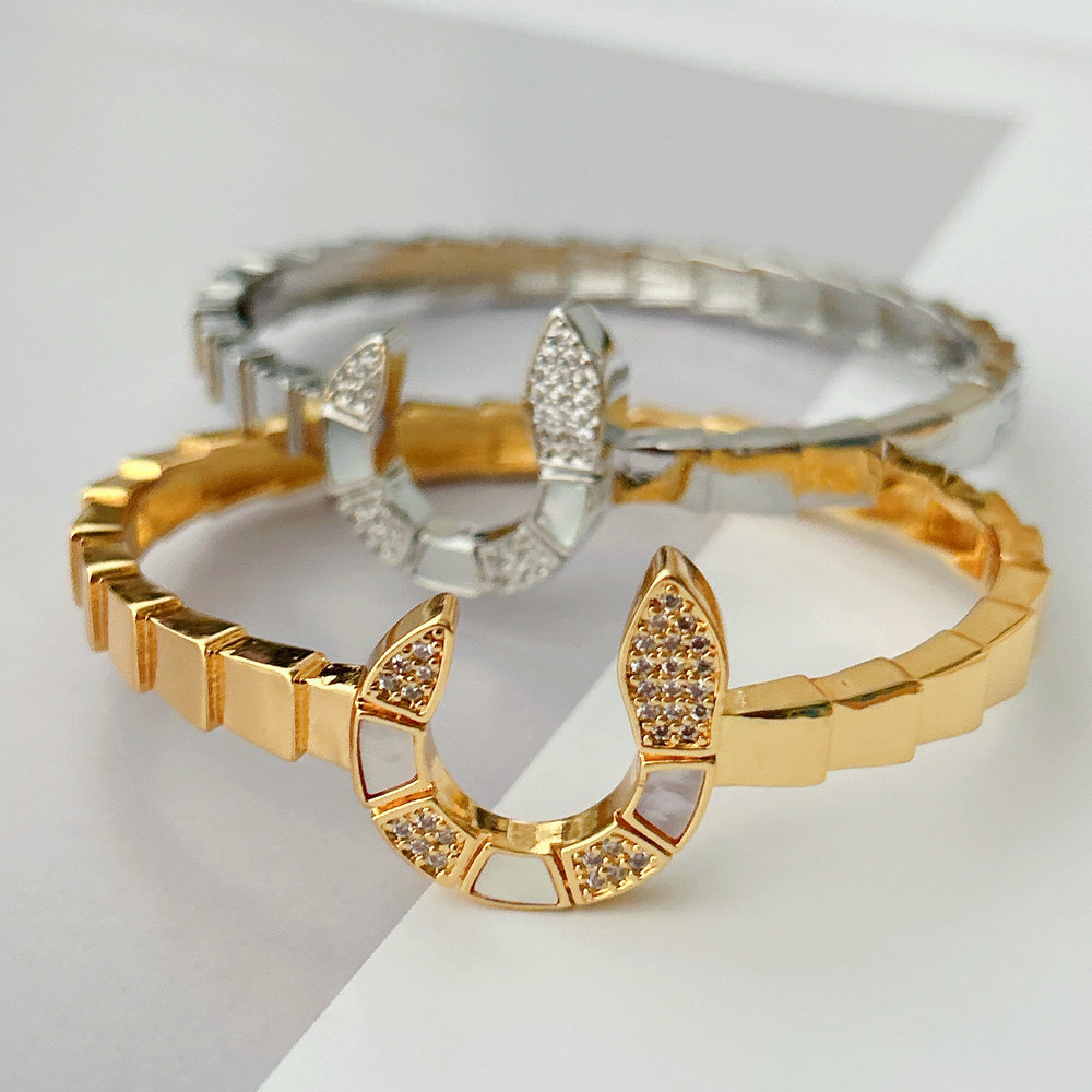 Pave shell bangle