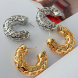 Metal heart chunky earrings