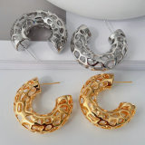 Metal heart chunky earrings
