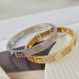 Pave zircon cross bangle