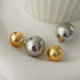 Gold and silver ball earrings