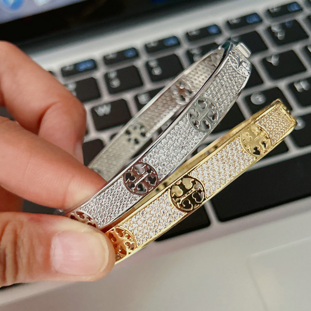 Pave zircon cross bangle