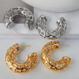 Metal heart chunky earrings