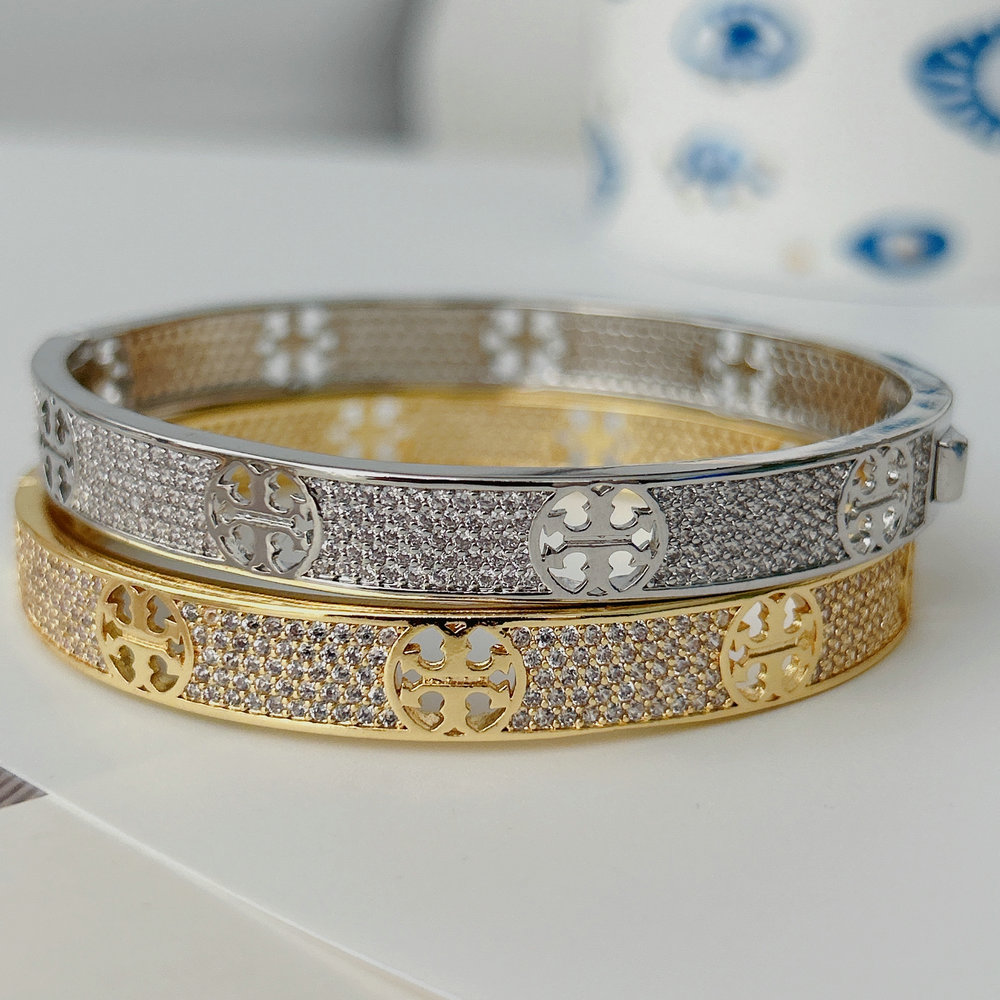 Pave zircon cross bangle