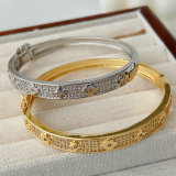 Pave flower zircon bangle