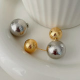 Gold and silver ball earrings