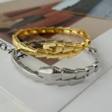 Pave metal snake bangle