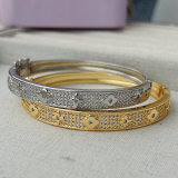 Pave flower zircon bangle