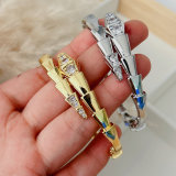 Pave metal snake bangle