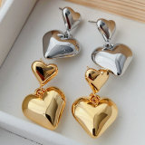 Metal heart earrings