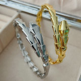 Pave metal snake bangle