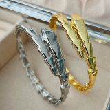 Pave metal snake bangle