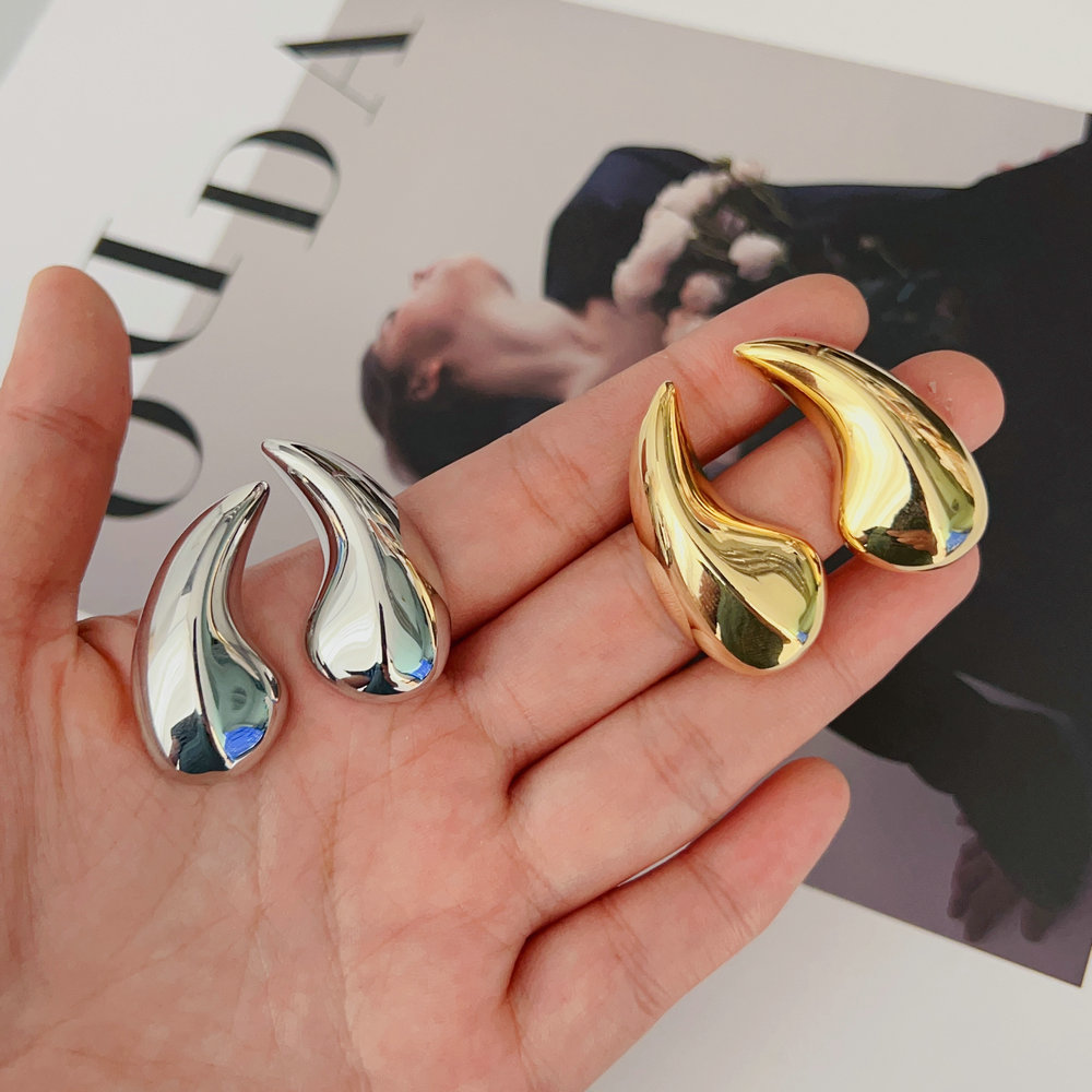 S shape metal earrings