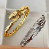 Pave metal snake bangle
