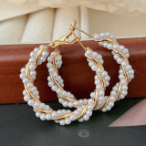 Pearl twist hoop