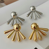 Metal fan earrings