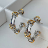 silver and gold mxi hoop earrings