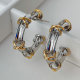 silver and gold mxi hoop earrings