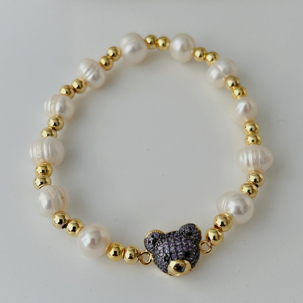 elasticity beart pearl bracelet