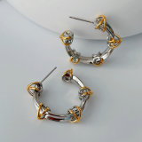 silver and gold mxi hoop earrings